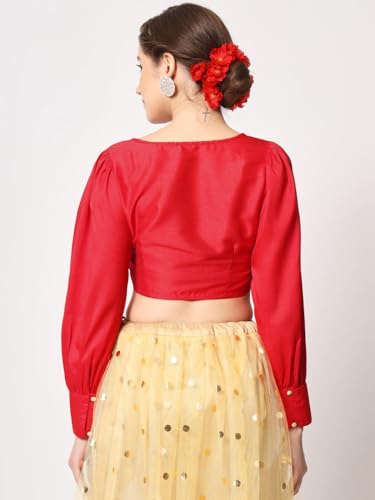 Image of studio rasa Chroma Button Down Shirt Style Blouse Crop Top for Women Girls Casual Party