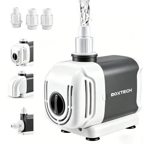 Boxtech Pompe Aquarium 15W 1000L/h – Silencieuse avec Débit Réglable 3-en-1 (Aspiration Latérale/Suspension/Fond)-pour Nano Cube, Bac à Crevettes,...