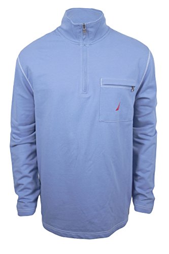 Nautica Mens Half Zip Mock Neck Sweatshirt, Blue, XX-Large
