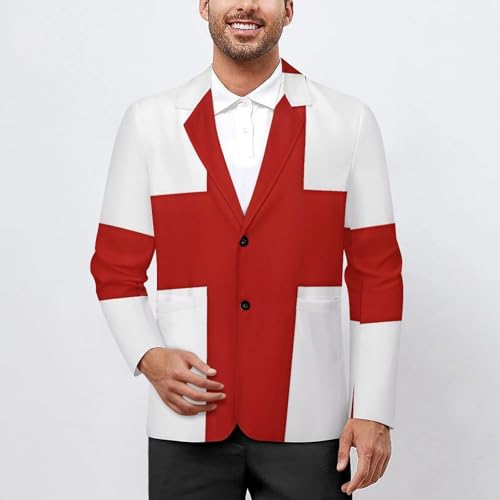 England Flag Men's Casual Blazers Slim Fit Sport Coats Blazer Two Buttons Suit Jacket for Work Party2
