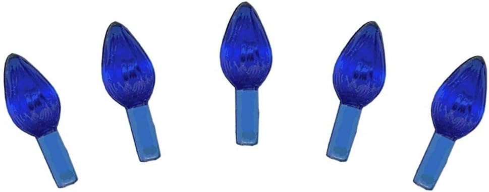 Ceramic Christmas Tree Replacement Lights, Medium Twist Light Ornaments, Blue Color, 144 Piece Pack