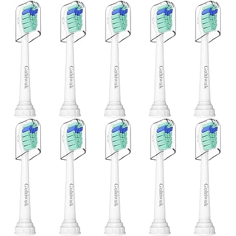 Guhiwuk for Philips Sonicare Replacement Heads, Toothbrush Replacement Brush Heads Compatible with Phillips Sonicare Click-on Electric Toothbrush,10 Pack Cover