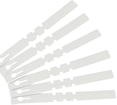 Kecoya - 200 etiquetas de plástico blanco para árbol de plantas, impermeables, ajustables, envolventes, reutilizables, interiores y exteriores,