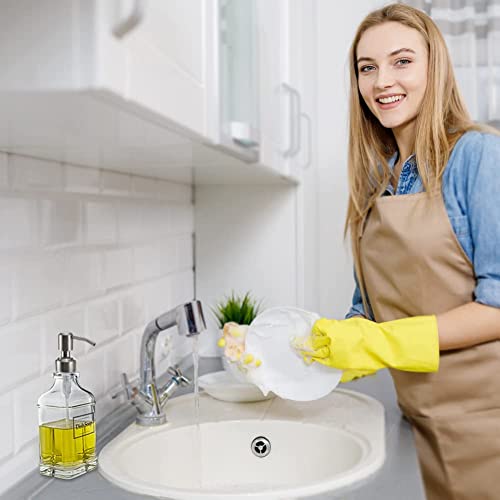 Jasai Antique Design Soap Dispenser With Rust Proof 304 Stainless Steel Pump, Refillable Glass Soap Dispenser With 10Pcs Clear Stickers, Premium Kitchen & Bathroom Soap Dispenser #TOP2