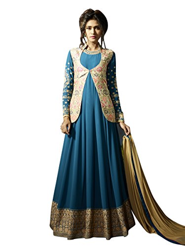 Stylee Lifestyle Women's Art Silk anarkali Dress Material