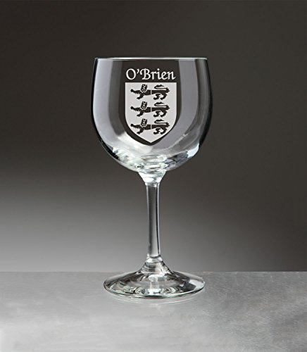 O'Brien Irish Coat of Arms Red Wine Glasses Set of 4