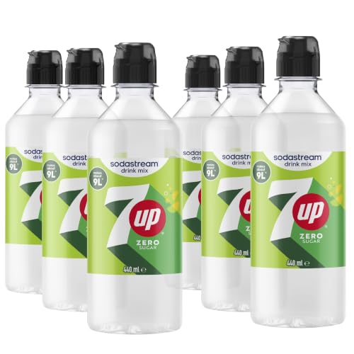 SodaStream 7UP Zero Drink Mix - Sugar-free Lemon Lime (Caffeine Free, Zero Calorie) for Sparkling Water Makers, 6 x 440ml