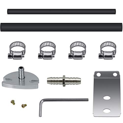 0-140 Psi Aluminum Fuel Pressure Regulator Kit, Universal Adjustable Gas Oil Injection Pressure Regulator With Gauge, 6An Fuel Line Hoses, Install Tool Accessories (Red) #TOP5