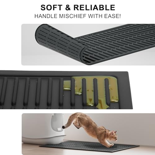 PetNova Tapete de areia impermeável para gatos: 61 cm x 38 cm Tapete lavável e fácil de limpar - Sup