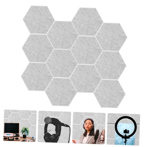 BESPORTBLE 12Pcs Paneles Acústicos Hexagonales Absorbentes de Sonido en Fibra de Poliéster para Oficina en Casa con Instalación Fácil y Adhesivo Posterior miniatura 5