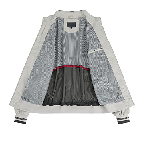 YOUTHUP Blouson D'été Légère pour Homme Veste de Sport Cargo Décontractée Blousons Aviateur à col Montant Homme, Gris, L - Image 5