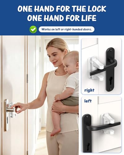 Serrure de poignée de porte à l'épreuve des bébés verrou à levier anti-ouverture sans perçage