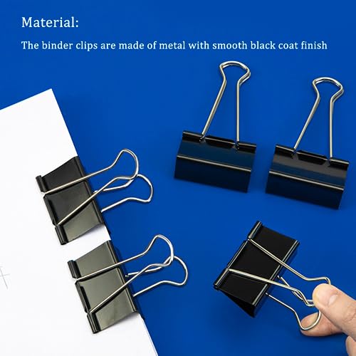 XFentech 10 Pièces Pince Métal - Pinces Noires Pinces à Documents Pince Papier Clip 51mm Multi-fonctions Binder Clips Fournitures de Bureau – vue 2