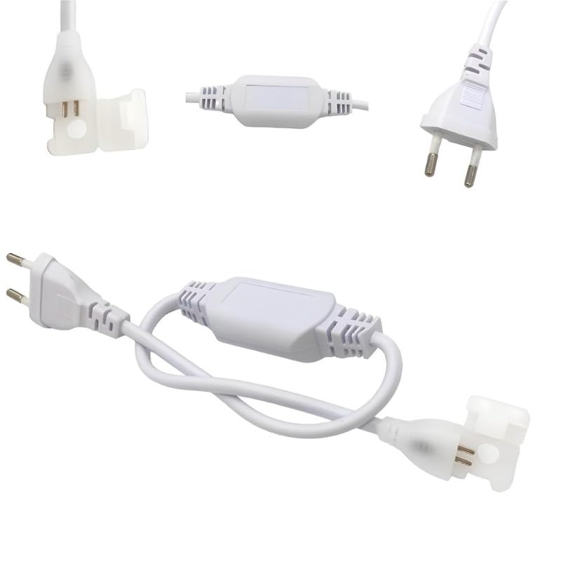 WTFS LED COB Strip Light Connector Cable, 220V-240V AC Power Cable, 10mm