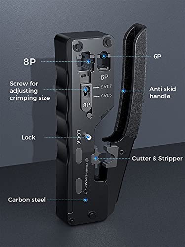 Pince RJ45 pass through jaune pour supprimer les pertes de signal des câbles
