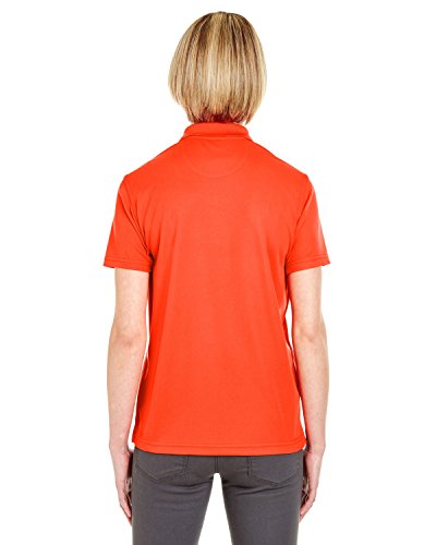 Camisa polo feminina UltraClub Cool & Dry com absorção de umidade, Laranja, M