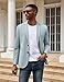 COOFANDY Men Stretch Knitted Blazer Jacket Slim Fit Fashion Wedding Sport Coats Light Blue