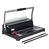 Spiral Binding Machine, 21-Hole, 450 Sheets Capacity, Punch up to 15 Sheets, Comb Binding Machines for Letter Size A5/A4 Paper with 100pcs 1/4