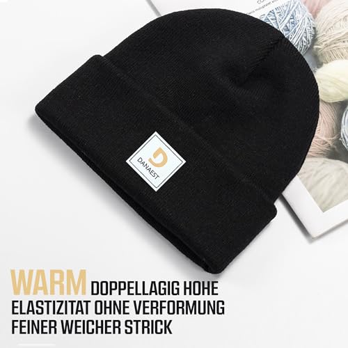 DANAEST Kuschelige Strickmütze – Fold-up Cuff, urbaner Look, warm & bequem – Oliv Meliert