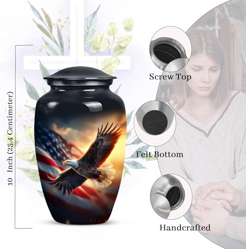 Image of Eagle Urns for Human Ashes Adult Man -American Flag Cremation Urn for Women