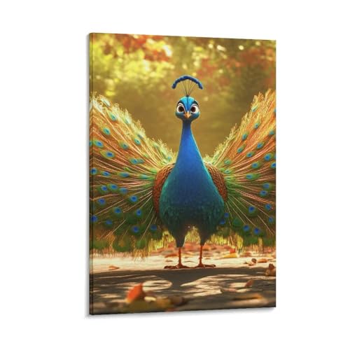 Affiche decoration pour chambre paon decoration murale