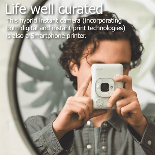 Image of Fujifilm Mini LiPlay Hybrid Instant Camera with Mini Film (Misty White, w / 40 Film Sheets)