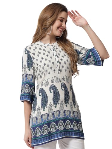 Image of BEATNIK Women's Off White Kurti | Fabric | Fit | Everyday | Casual Ethnic Wear