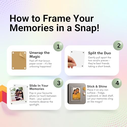 tinydabba Magnetic Acrylic Photo Frame | Double-Sided Polaroid Display | Pack of 3 by tinydabba - 7