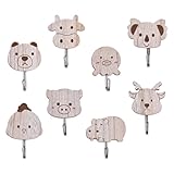 QINGZY Ganchos Autoadhesivos de Madera, Colgador de Pared para Dormitorio Baño Cocina (B)