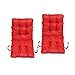 BRAVO HOME Coussin de Chaise avec Dossier 45x45 cm, Coussin d'assise, Coussin de Chaise à Dossier Bas, Coussin Chaise Jardin pour Chaise, Fauteuil ou transat de Jardin, terrasse ou Balcon (Rouge, 2)