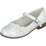 Indigo Mädchen Ballerinas Hochzeit Schuhe weiß Taufe Konfirmation Blume
