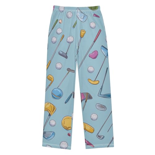 ZZXXB Funny Golf Boys Long Pants Soft Trousers Elastic Waist Kids Lounge Bottoms with Pockets S-XL