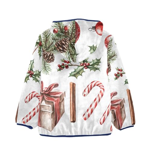 Christmas Rresent Box Girls Fleece Jacket Girls Fall Jacket Girls Zip Up Hoodie Girls Sherpa Jacket 2-10T2