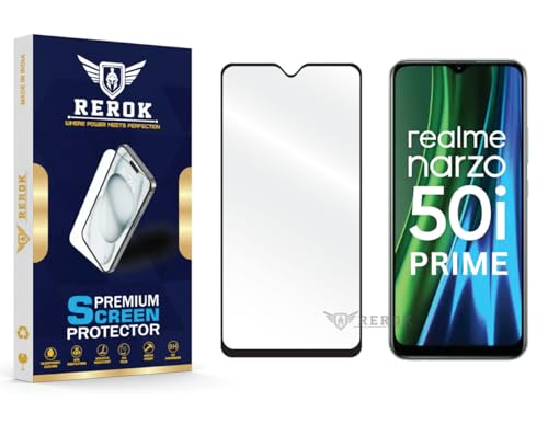 Image of Gorilla Tempered Glass Screen Protector Compatible with Realme Narzo 50i Prime [Pack of 1] | Edge-to-Edge, Bubble-Free, Case Friendly, Easy Installation Kit