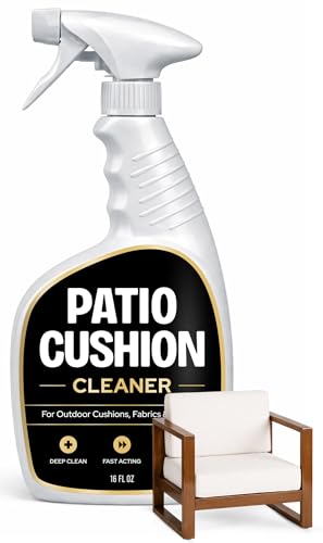 Patio Cushion Cleaner Outdoor Fabric Cleaner - Deep Cleans Dirt, Grime & Weather Stains on Furniture, Pillows, Umbrellas, Awnings & Covers – Non-Bleach, Designed for Canvas, Polyester & Acrylic, 16 oz