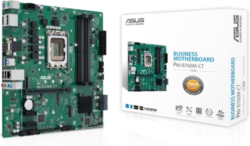 Image of ASUS Pro B760M-CT-CSM Intel LGA1700(13th&12th Gen)mATX commercial motherboard,DDR5,PCIe 4.0,2xM.2 PCIe 4.0 slots,front USB-C 3.2 Gen1,D-Sub,TPM IC onboard,Q-LED Core,Mono-out,SMBUS header (Pack of 10)