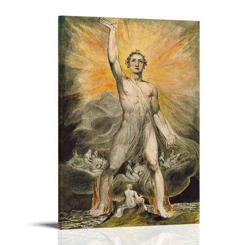 XuXueCC William Blake - Póster giclée para pared, póster de El ángel de la revelación, impresión artística para pared, pintura para colgar fotos, decoración de dormitorio familiar, marco de regalo, 40