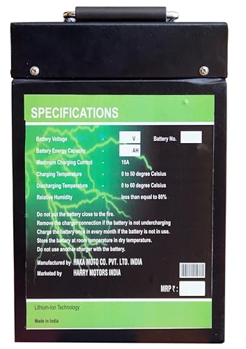 Image of HAKA MOTO COP 48V 27Ah Detachable /Removable Lithium Ion Battery for All Electric 2-Wheeler for Hero Optima, Okinawa, E-Ashwa, TVS, Ather EV Scooter | Compact & Powerful EV Scooter Battery