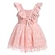 Baby M?dchen Kleid Neugeborenes Taufkleid S?ugling Spitzenkleid Sommer ?rmellos Partykleid 1. Geburtstag Outfit Baumwolle Prinzessin T?t? T?llkleid Festliches Festkleid Abendkleid Rosa 6-12 Monate
