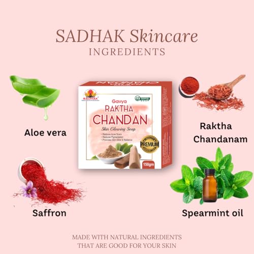 Image of Raktachandan Skin Glowing Soap, 150g Pack of 6