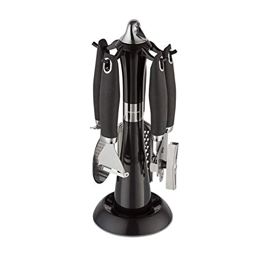 Morphy Richards Dune 976040 4 Piece Gadget Set with Carousel Stand, Black, Stainless Steel