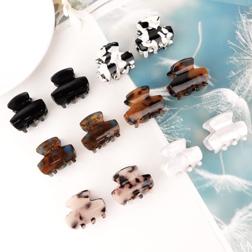 Pinzas pequeñas para el cabello 12 pcs mini clips miniatura 6