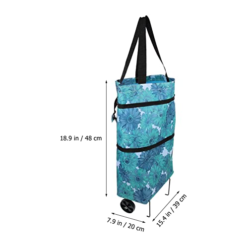 Luxshiny Faltbare Einkaufstasche Mit Rollen Faltbarer Einkaufswagen Einkaufstrolley Tasche Auf Rollen Oxford Stoff… – Bild 7