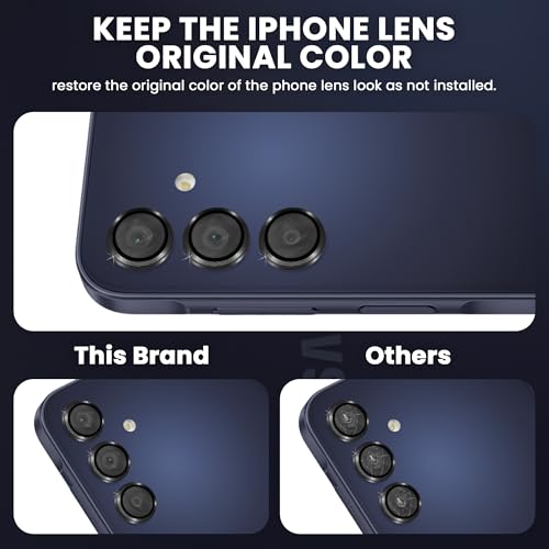 Image of FIRST MART Black Camera Ring Guard Protector for Samsung Galaxy A15 and Samsung A54 | Tempered Glass with Metal Alloy Rings, HD Clear, Scratch Resistant, Case-Friendly | Pack of 1