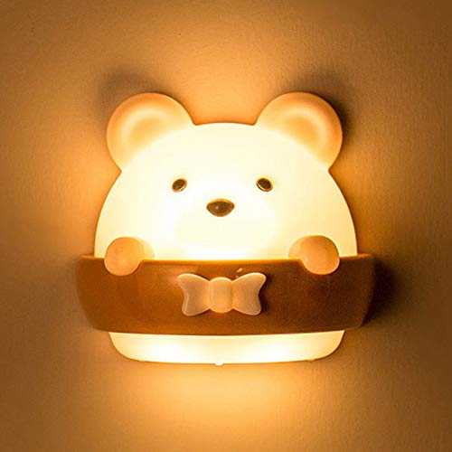 Luz de noche para niños,Luz de noche de oso para niños,Lámpara de noche portátil y recargable para niños adultos dormitorio