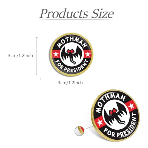 Image of 6 /12 /50 /100Pack MOTHMAN FOR PRESIDENT Pin Bulk -Metal Hat Men Women Mini Cute Hip Hop Style Badge Brooch Gifts For Science Lovers