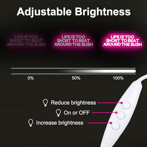 Image of Life is Too Short to Beat Around the Bush Neon Sign, Wax Specialist LED Light, Esthetics Salon Suite Decor, Waxing Studio Sign,Clinic Wall Decoration, 17.7 inchx5.9 inch, Pink