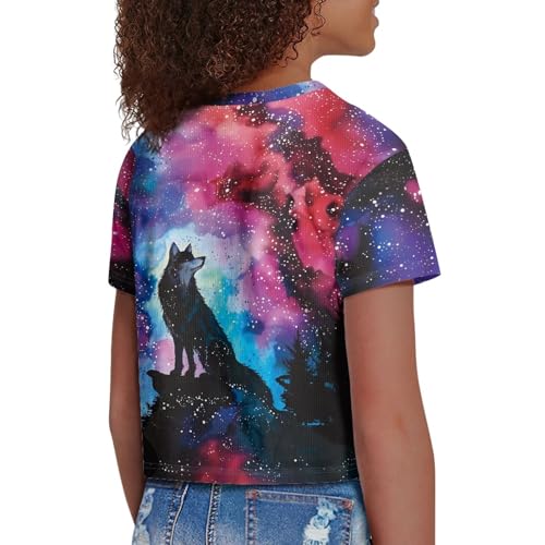 Image of 4th of July Shirt for Girls 7-8 Years US Flag Crop Tops Kids Outfit Independent Day Graphic Tee-