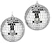 Bola de Espejos,2 PCS Bolas de Discoteca 4 Pulgadas Adornos Gigantes con Purpurina Adornos de Arbol Grande Bola de Discoteca Colgante para Fiestas Decoración Plateado