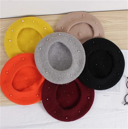 Fomoyuu Kids Girl French Wool Pearl Berets Princess Warm Fashion Toddler Girls Cap Hats 2-6Y (White, 2-6 Years) #TOP6